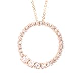 14K .50 CTW Diamond Circle Journey Pendant