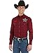 Wrangler Men's Logo Pbr Red Black Long Sleeve Shirt