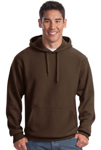 Sport Tek Men's Comfort Super Heavyweight Hooded Sweatshirt_Brown_Medium
