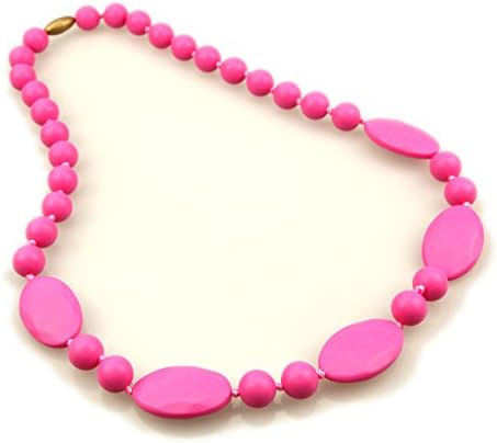Deeyee Baby Teething Nursing Necklace Jewelry - BPA Free and FDA Approved - Pink