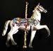 White Floral Merry-Go-Round Carousel Horse Christmas Ornament