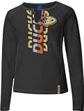 Anaheim Mighty Ducks -Black- Junior's Astronomy Split Neck Top