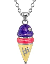 Lauren G Adams Girls Rhodium Ice Cream Cone Pendant Necklace