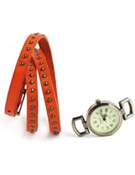 Yesurpriseweave Retro Vintage Leather Long Strap Roman Number Dial Quartz Woman Punk Rivets Wirst Watch for Graduation Party Gift Trendy #7