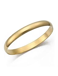 8mm Plain Dome Heavyweight Womens Gold Bangle