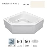 Jacuzzi CPS6060 WCR 2XX Y Oyster Capella 60 x 60 Capella Drop In Corner Comfort Whirlpool Bathtub