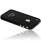 Produkt-Bild: Wicked Chili iPhone 4S / iPhone 4 TPU Silikon Bumper Schutz H&uuml;lle Case Cover (Mute passend, schwarz, Metallkn&ouml;pfe)