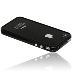 Wicked Chili iPhone 4S / iPhone 4 TPU Silikon Bumper Schutz H�lle Case Cover (Mute passend, schwarz, Metallkn�pfe)