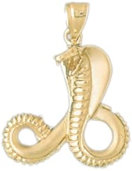 Dazzlers Solid 14 karats Gold Cobra Snake Charm Pendant available in three colors from jewelsberry (weights: 4.4 grams only)
