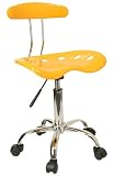 Orange-Yellow and Chrome Computer Task Chair with Tractor Seat [LF-214-YELLOW-GG]