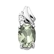 14K White Gold Prasiolite and Diamond Pendant