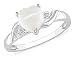 Opal Heart Ring in 10k White Gold