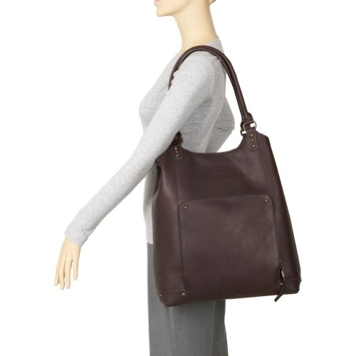 SOLO Vintage Collection, Ladies Leather Bucket Tote for Laptops up to 15.4 Inches, Espresso with Kingfisher Blue Lining, VTA802-3 SOLO Vintage Collection, Ladies Leather Bucket Tote for Laptops up to 15.4 Inches, Espresso with Kingfisher Blue Lining, VTA802-3