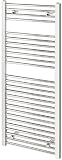 Chrome Heated Towel Rail Radiator 500 x 800 Straight with Angled Valves