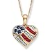 10k Gold Blue Sapphire, Diamond Accents and Lab-Created Ruby Patriotic Pendant 18" chain