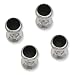 Rhodium-plated Four Piece Black Epoxy Tuxedo Studs