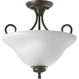 Progress Lighting P3460-20 2-Light Semi-Flush, Antique Bronze