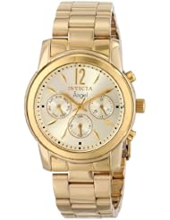 Invicta Womens 12551 Angel Analog Display Swiss Quartz Gold Watch