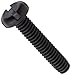 Nylon 6/6 Pan Head Machine Screw, Black, Slotted Drive, #4-40 Thread Size, 1