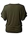 URBANCLEO PLUS Womens Short Kimono Sleeve Boat Neck Dolman Drape Top Shirts