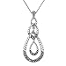 Sterling Silver Marcasite Interlocking Pear Shape title=