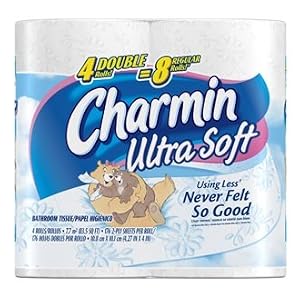 Charmin Ultra Soft, Double Rolls, 4 Count Packs [Amazon Frustration-Free Packaging]