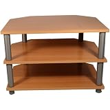Langdale Beech / Silver Hi-Fi Unit / TV Stand for TVs of up to 24 ( 32 with overhang )