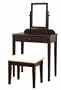 Frenchi Furniture Wood 3 Pc Vanity Set in Espresso Finish