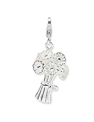 Sterling Silver Enameled Bouquet of Cut Flowers with Lobster Clasp Charm