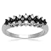 Sterling Silver Black and White Diamond Wedding title=