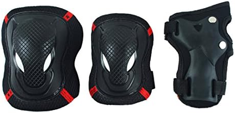 Breathable Crash Proof Adults Knee, Wrist, Elbow Pads for Skateboarding, Roller Blading and Riding (6pcs Set) (M)