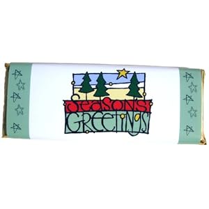 Holiday Chocolate Candy Bars- Seasons Greetings (5 Bars), Milk Chocolate by Olde Naples Chocolate