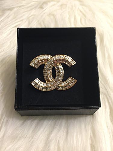 Gold Coco Cz Diamond Brooch Pin