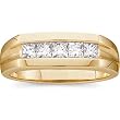 14K Yellow Gold Diamond Man's Ring/Band - 0.87 Ct.