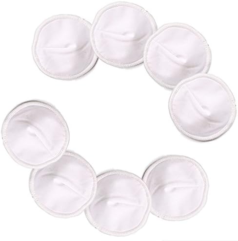 Nursing Pads White (Pack of 8) ★ Super Soft Bamboo ★ Contoured, Washable ★ Works Best with Beautiful Mothers