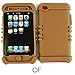 Camo Leaves on Brown Silicone Skin for Apple ipod Touch iTouch 4G 4 Hybrid 2 in 1 Rubber Cover Hard Case