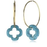 Privileged NYC Turquoise Clover Hoop Earrings