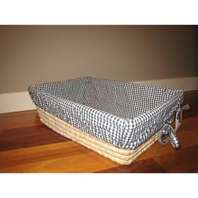 Honey Bee Basket & Black and White Gingham Liner