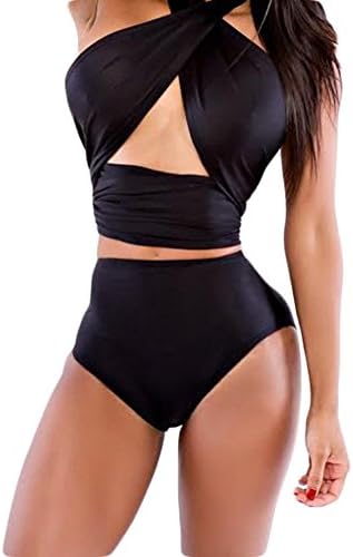 Women's Sexy Bandage Wrap Halter Top High Waist 2PCS Bikini Swimsuit