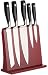 DESIGNER 5 PIECE KNIFE SET WITH RED MAGNETIC KNIFE BLOCK