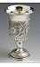 Silver Plated Flower Design Kiddush Cup