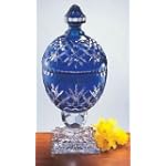 14" HIgh Kobalt Blue Oxford Crystal Covered Candy Jar / Dish, 2 Pc