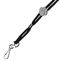 Neck Strap and Paw Slider - Black/ Silver
