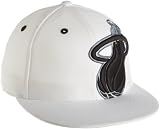 NBA Men's Miami Heat Flat Brim Flex Hat - Tx85Z, Large/X-Large , White