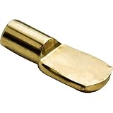 D.H.S. 1/4" Spoon Style Cabinet Shelf Support Pegs - Polished Brass - Box of 25