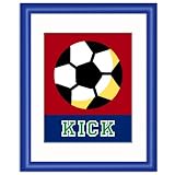 Game On Framed Print by Olive Kids (SOCCER) Dark Blue Frame by Game On