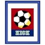 Game On Framed Print by Olive Kids (SOCCER) Dark Blue Frame