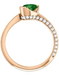 10K Rose Gold 7.00x5.00mm Oval Cut Chrome Tourmaline and Diamond Ring -- LIFETIME WARRANTY