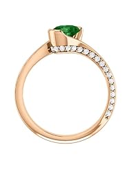 18K Rose Gold 7.00x5.00mm Oval Cut Chrome Tourmaline and Diamond Ring -- LIFETIME WARRANTY