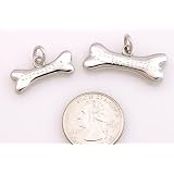 Pet ID Charm Tag - Bone - Custom engraved cat and dog ID tags. Jewelry that ensures pet safety.